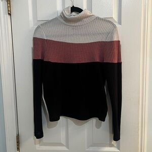 Block turtleneck sweater